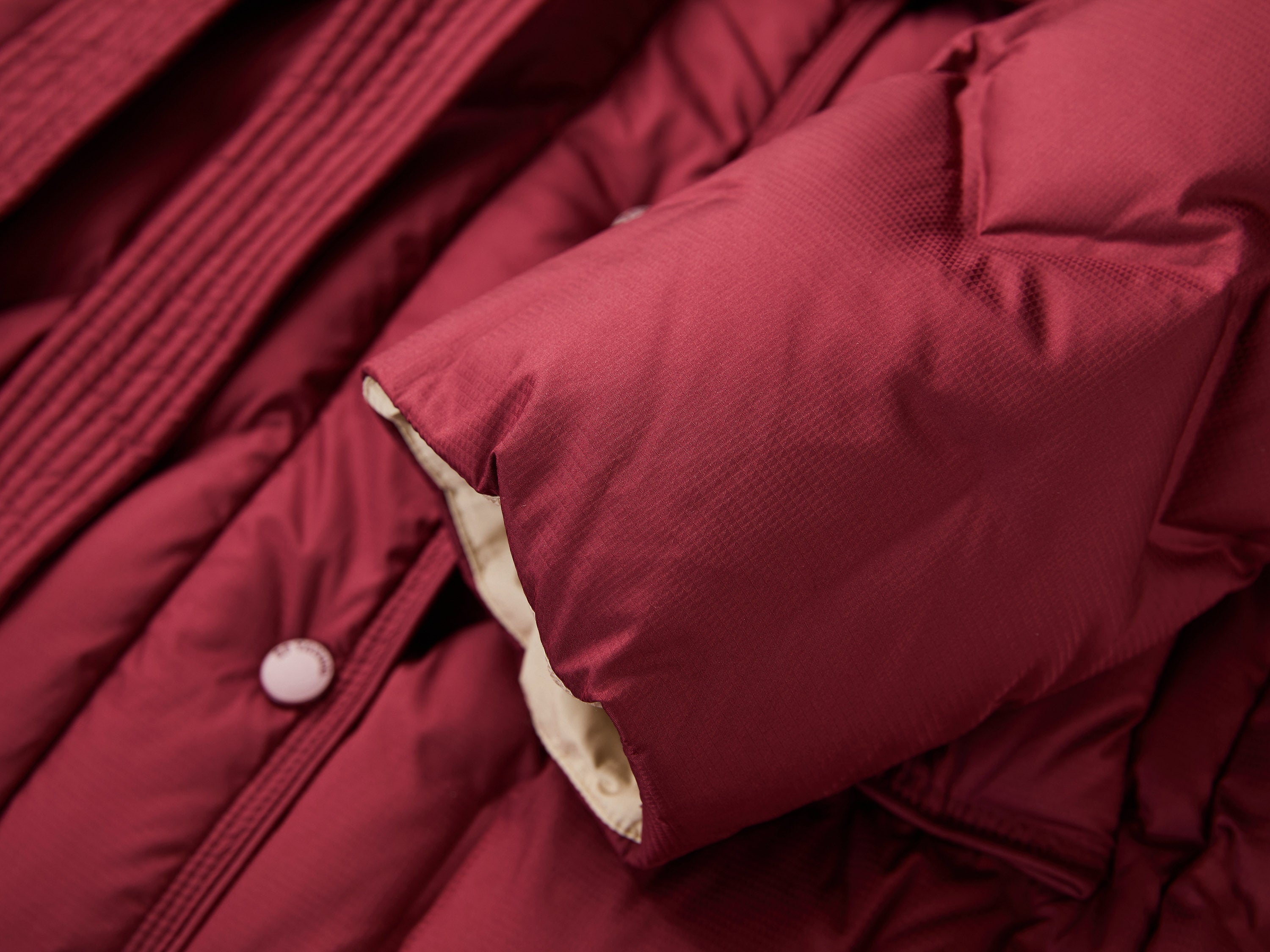 YAYING Burgundy Long Puffer Coat