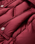 YAYING Burgundy Long Puffer Coat