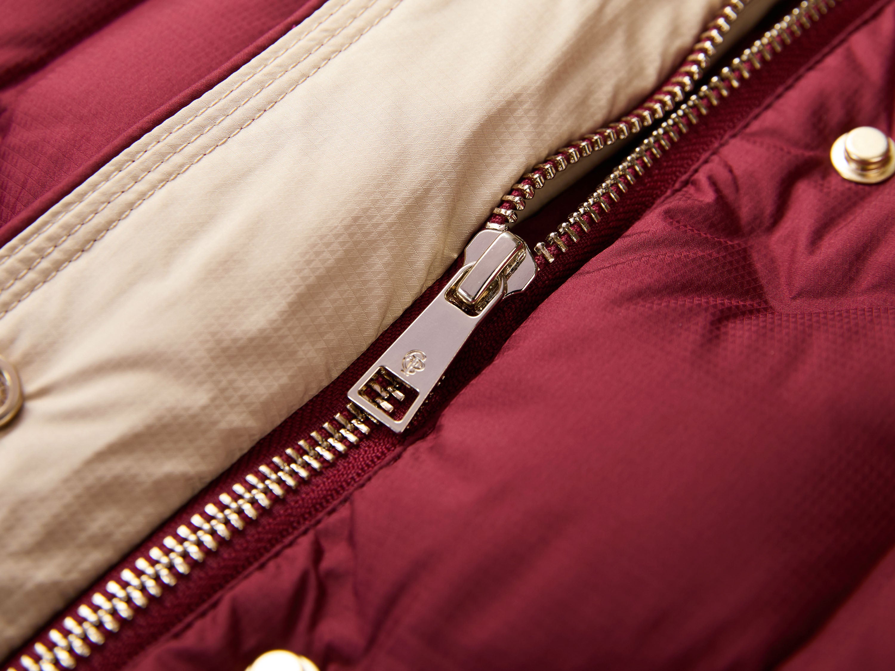 YAYING Burgundy Long Puffer Coat