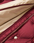 YAYING Burgundy Long Puffer Coat