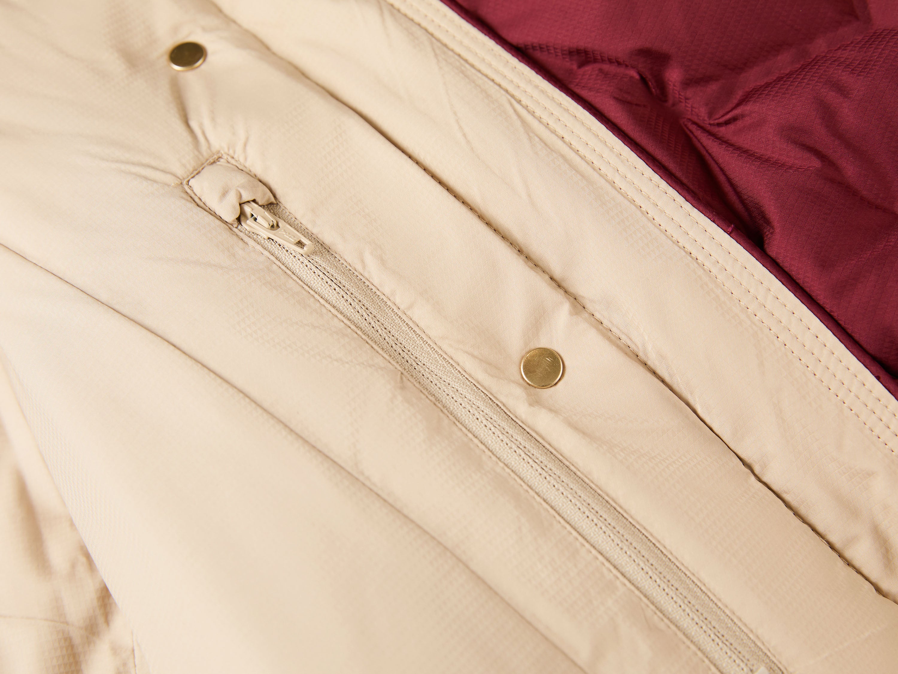 YAYING Burgundy Long Puffer Coat