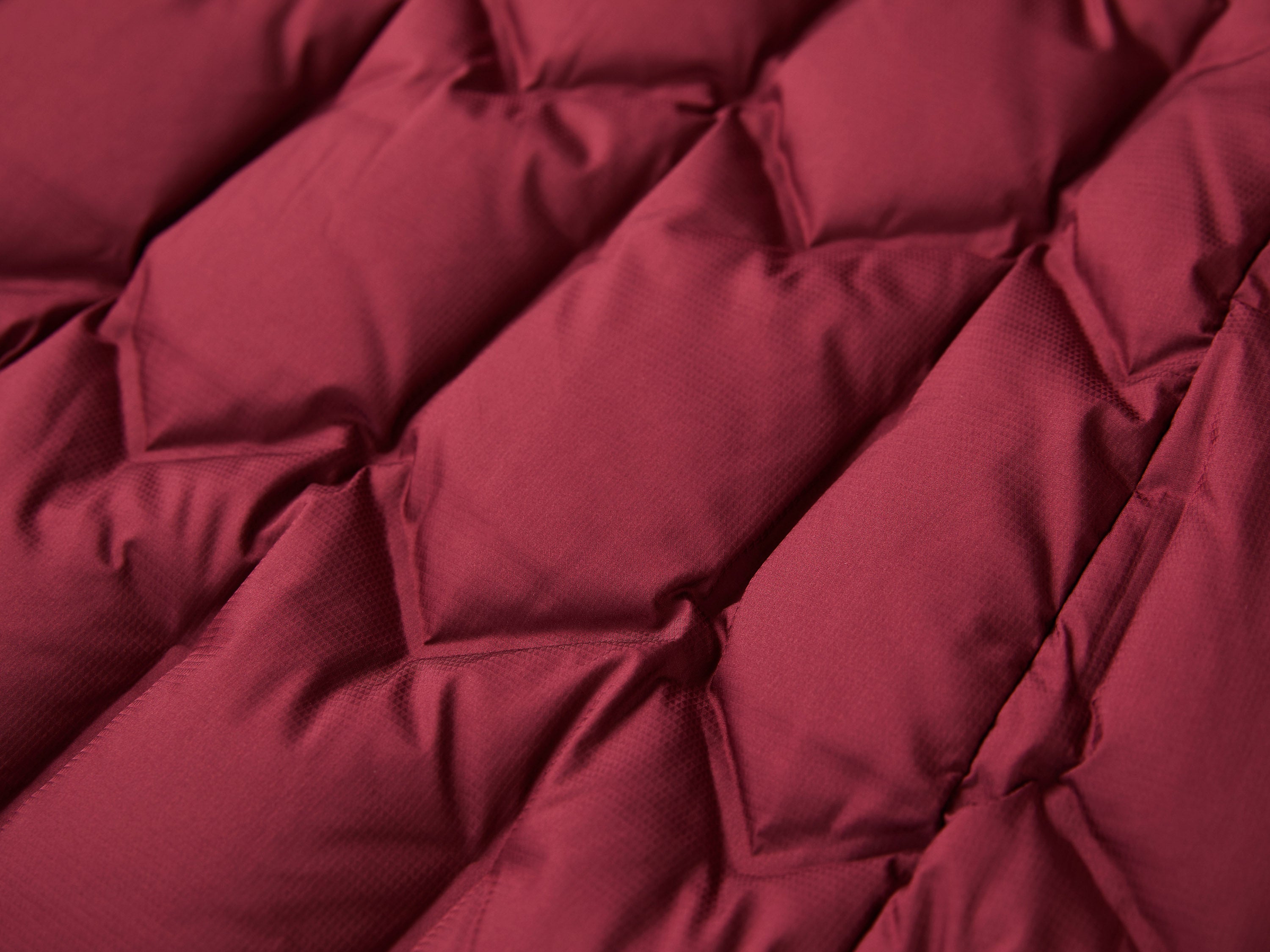 YAYING Burgundy Long Puffer Coat