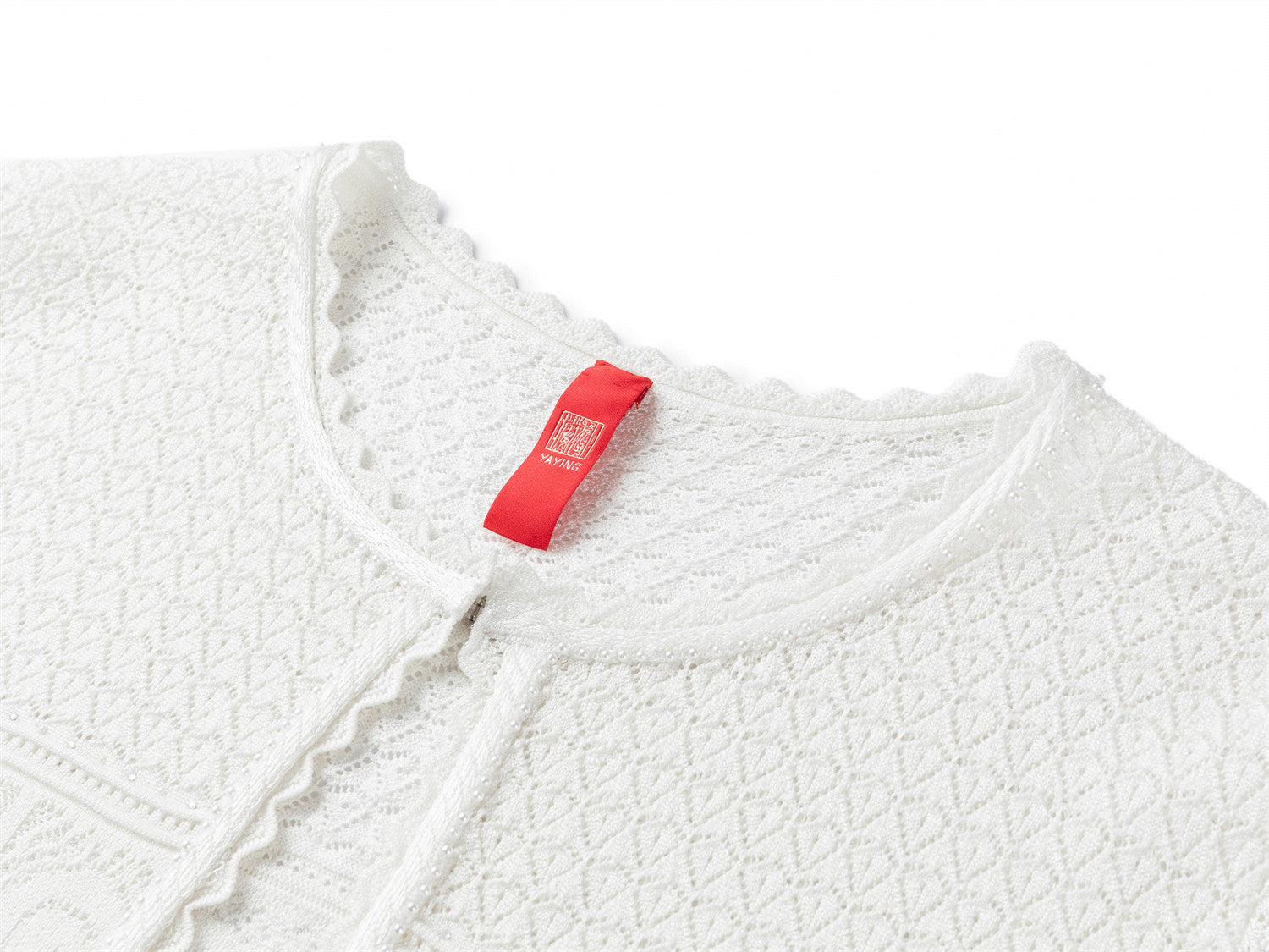 YAYING Jacquard Crew Neck Knit Cardigan EPKES9112AW