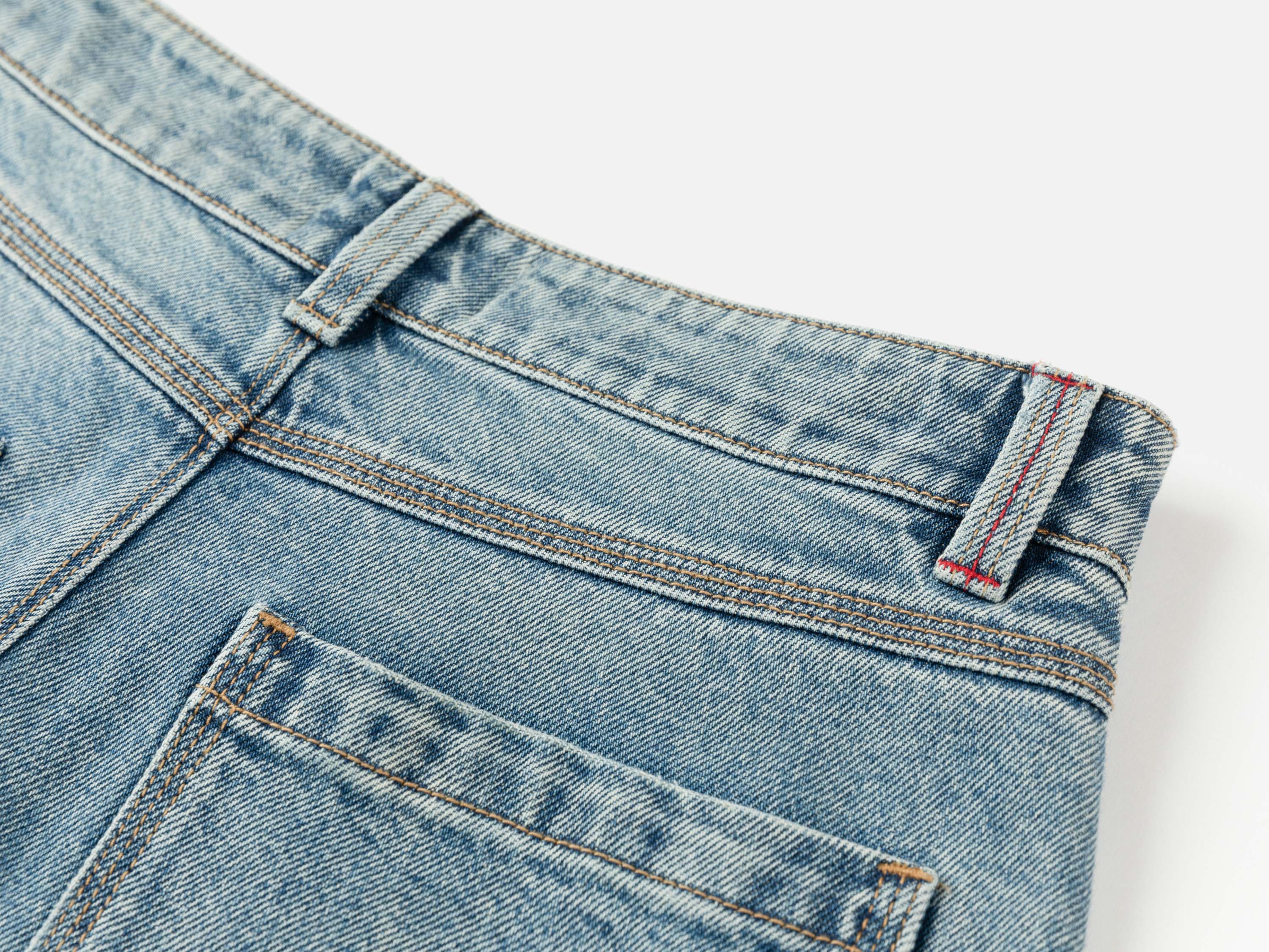 EP YAYING Vintage Stretch High-Waist Curved Wide-Leg Denim Pants