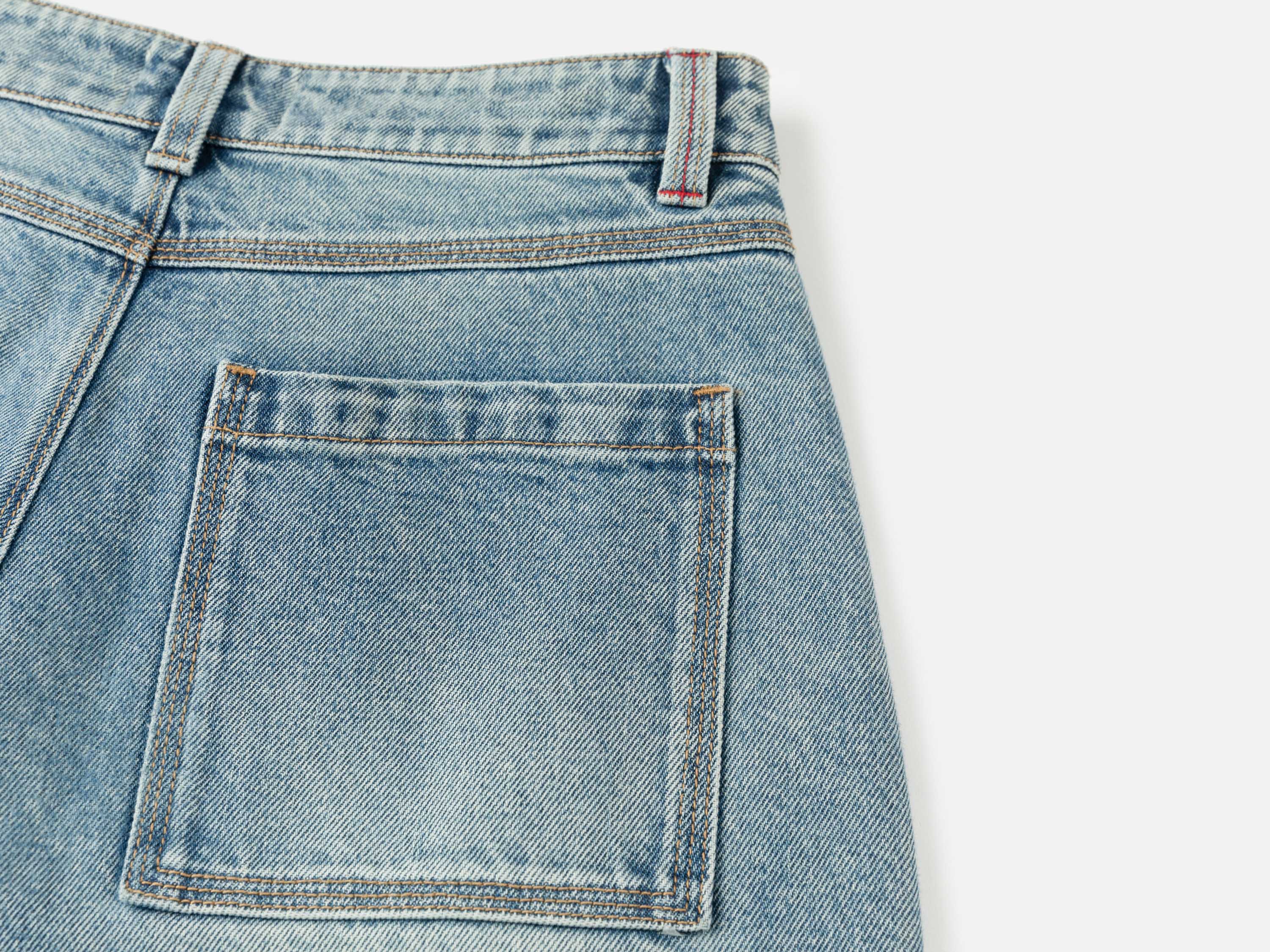 EP YAYING Vintage Stretch High-Waist Curved Wide-Leg Denim Pants