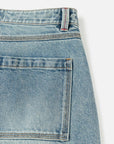 EP YAYING Vintage Stretch High-Waist Curved Wide-Leg Denim Pants