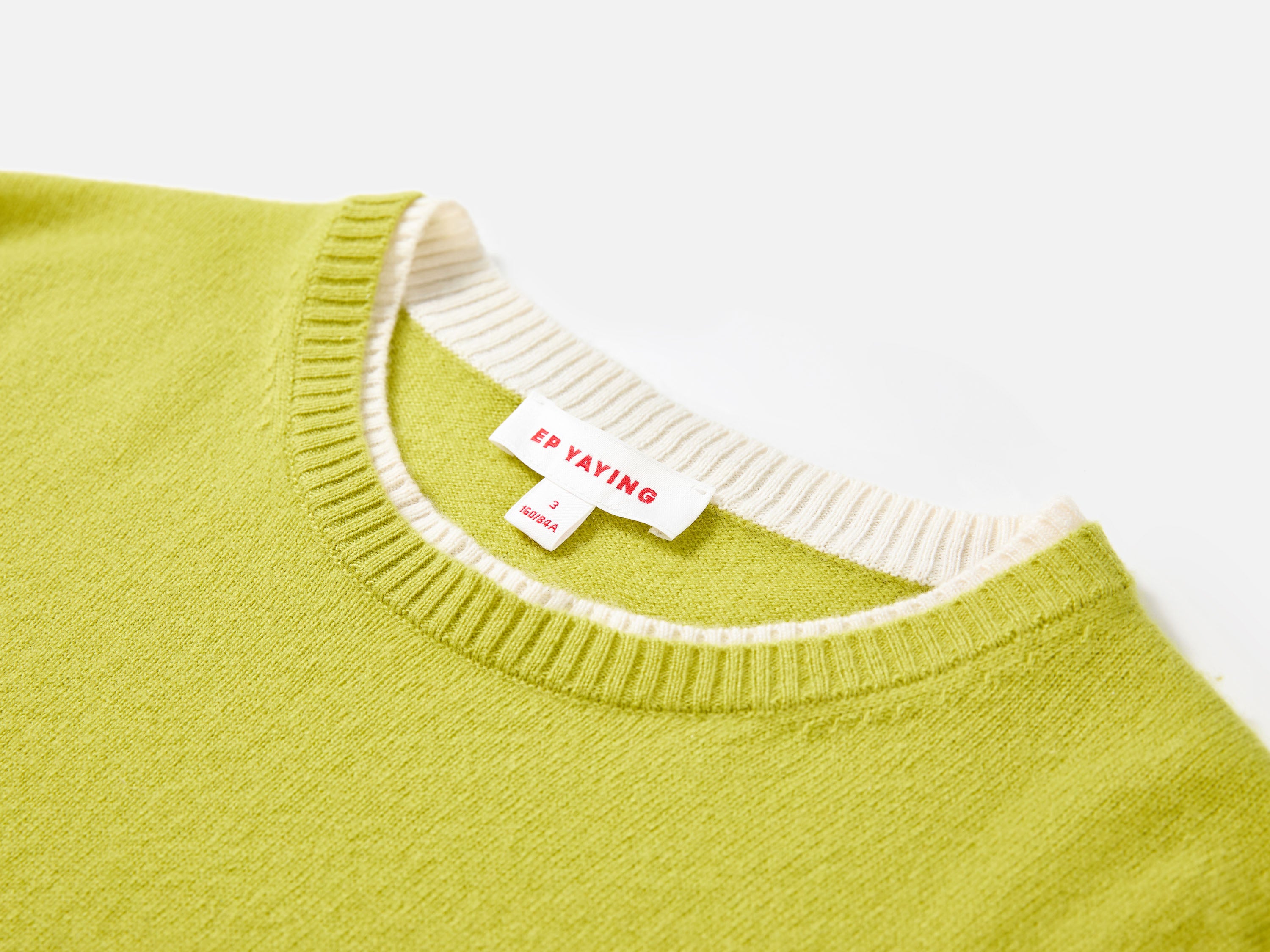 EP YAYING Wool Cashmere Puppy Jacquard Faux Two-Piece Sweater