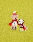 EP YAYING Wool Cashmere Puppy Jacquard Faux Two-Piece Sweater