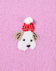 EP YAYING Wool Cashmere Puppy Jacquard Faux Two-Piece Knit Top