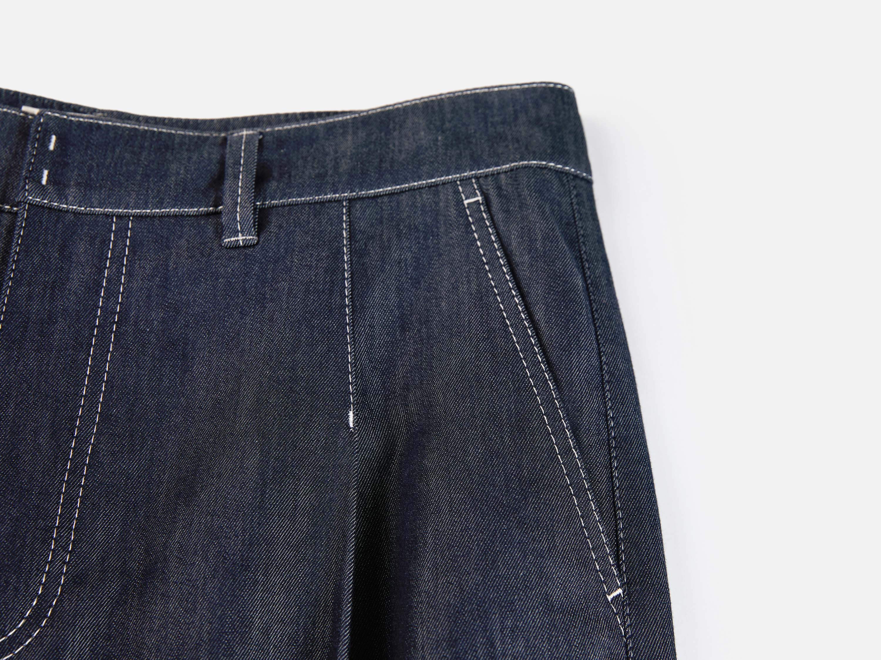 EP YAYING Relaxed High-Waisted Denim Straight-Leg Pants