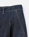 EP YAYING Relaxed High-Waisted Denim Straight-Leg Pants