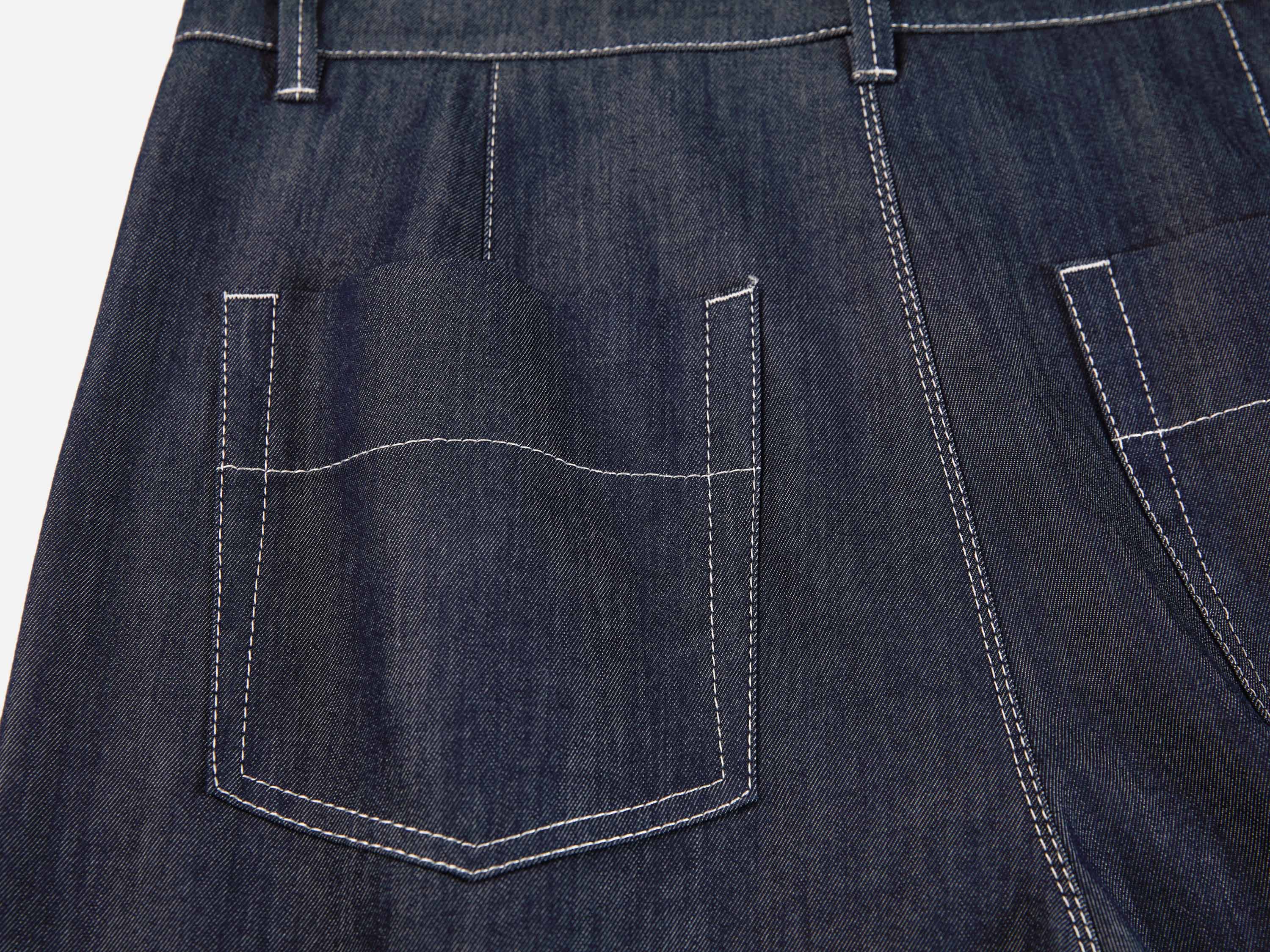 EP YAYING Relaxed High-Waisted Denim Straight-Leg Pants