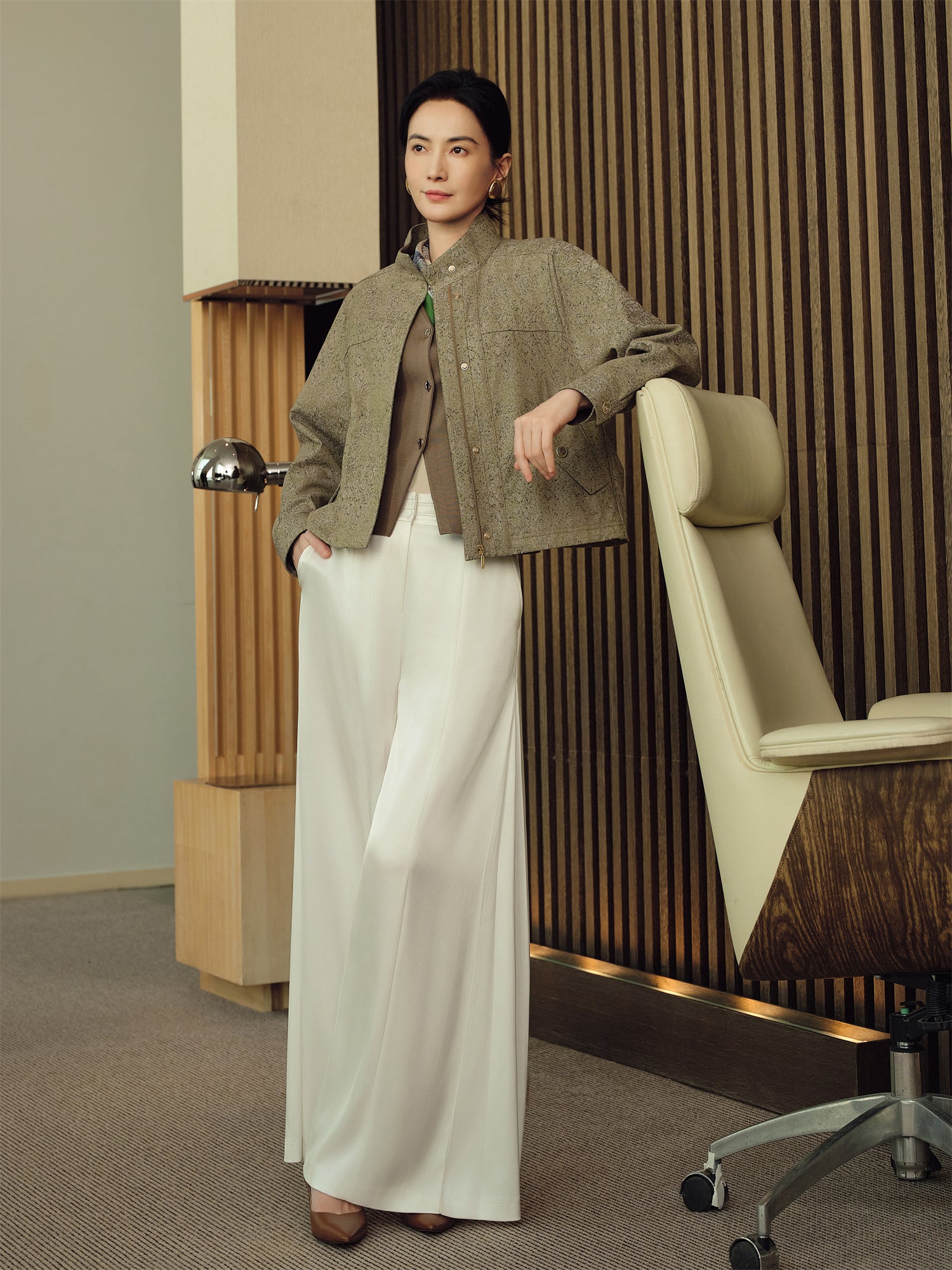 YAYING Triacetate Wool Short Coat EPKPW7101AG