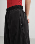 EP YAYING Technical Brushed Nylon Straight-Leg Wide-Leg Pants