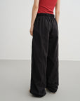 EP YAYING Technical Brushed Nylon Straight-Leg Wide-Leg Pants