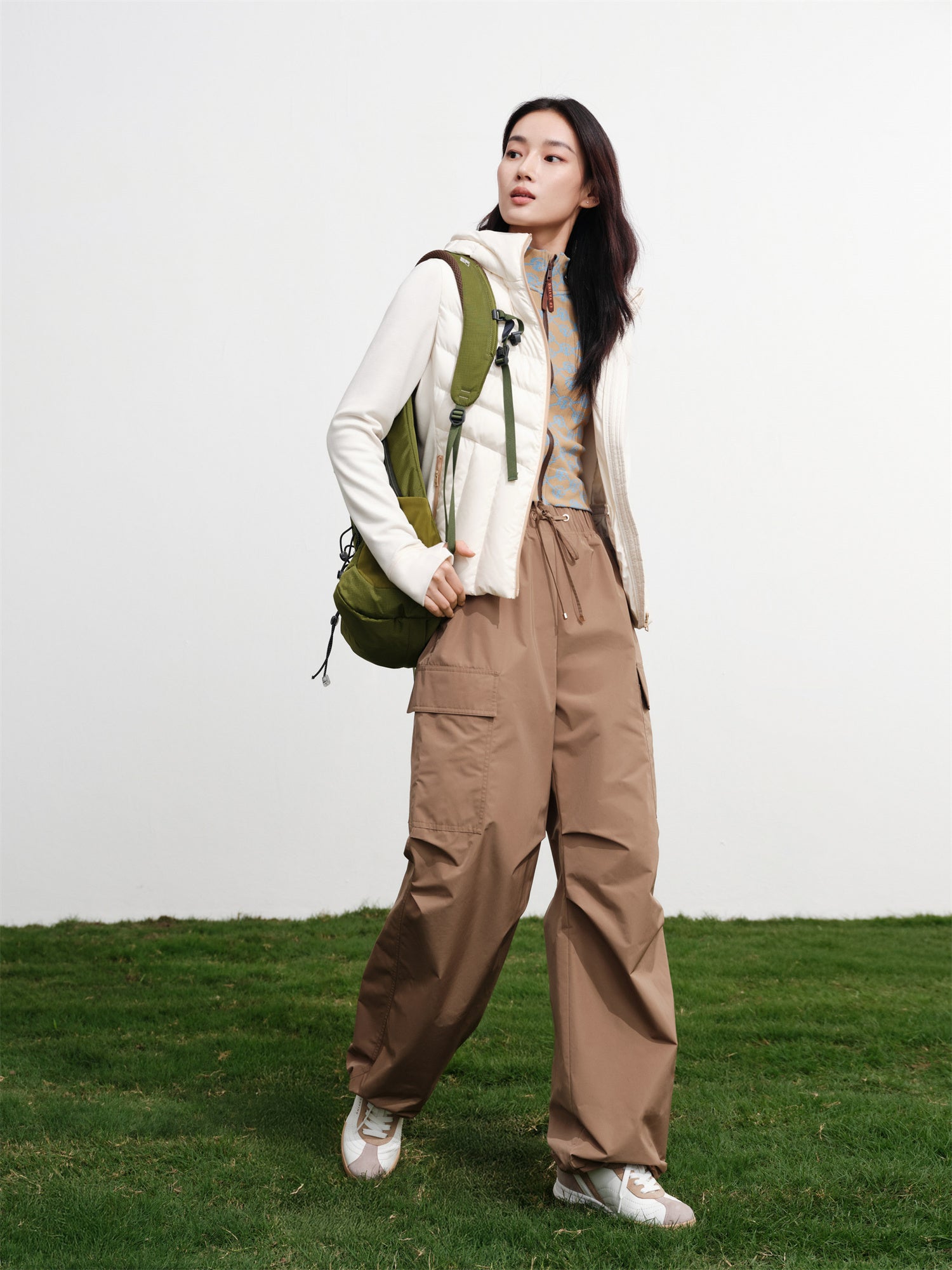 EP YAYING Knit-Splice Down Coat EGKIWY101BW