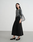 EP YAYING Slub Yarn Round Neck Knit Top
