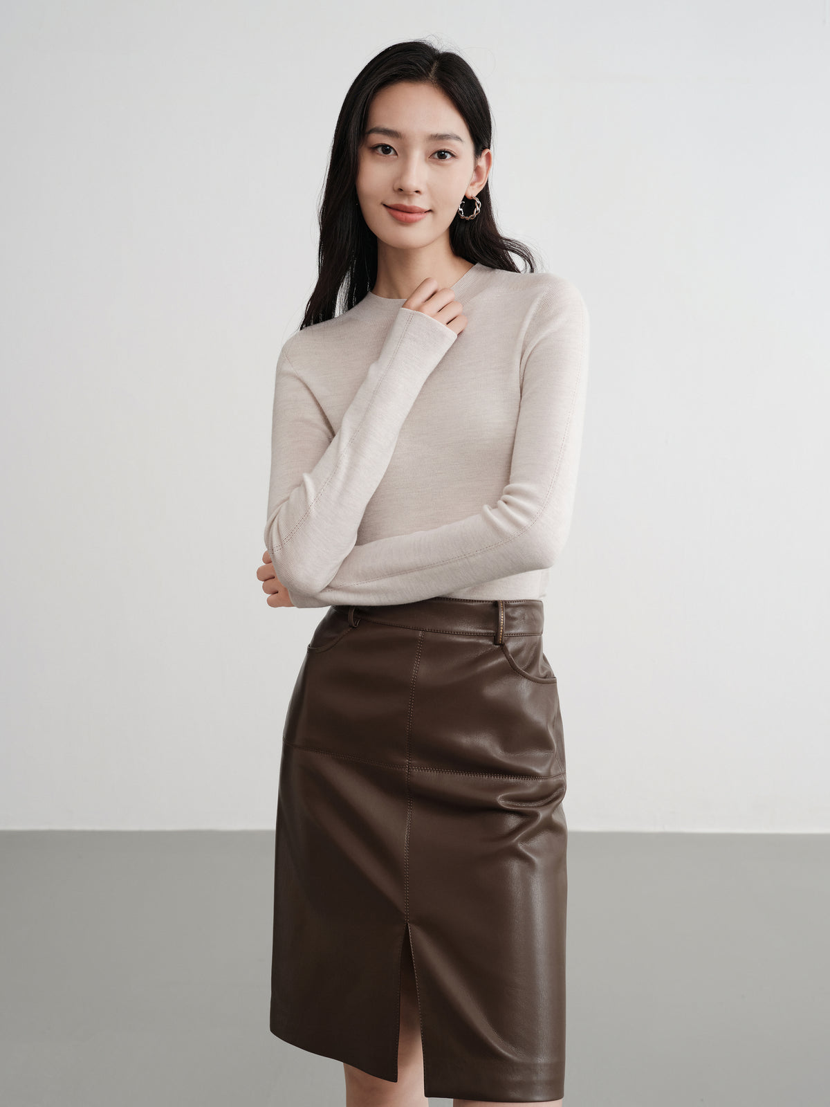 EP YAYING Wool Knit Top Sweater