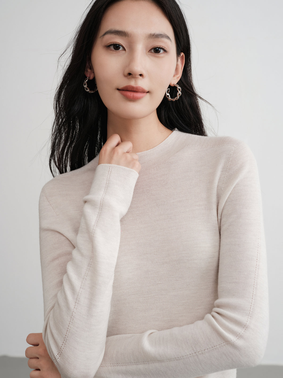 EP YAYING Wool Knit Top Sweater