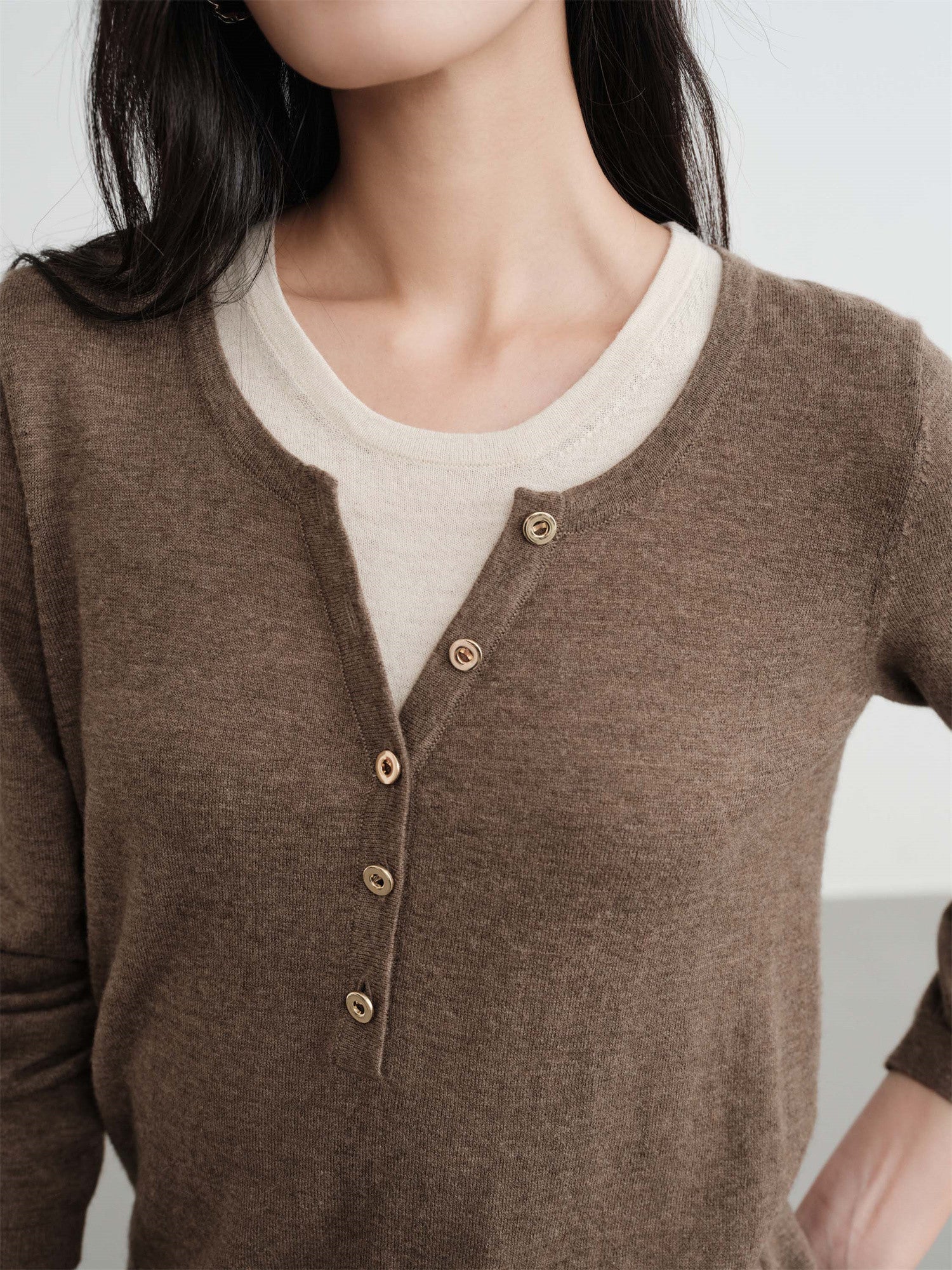 EP YAYING Heart-Shaped Neck Pullover EGKIR9916AT