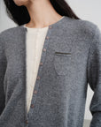 EP YAYING Layered Collar Soft Wool Cashmere Old Money Style Sweater