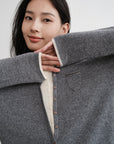 EP YAYING Layered Collar Soft Wool Cashmere Old Money Style Sweater