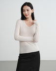 EP YAYING Machine Washable Wool Seamless Base Layer Top