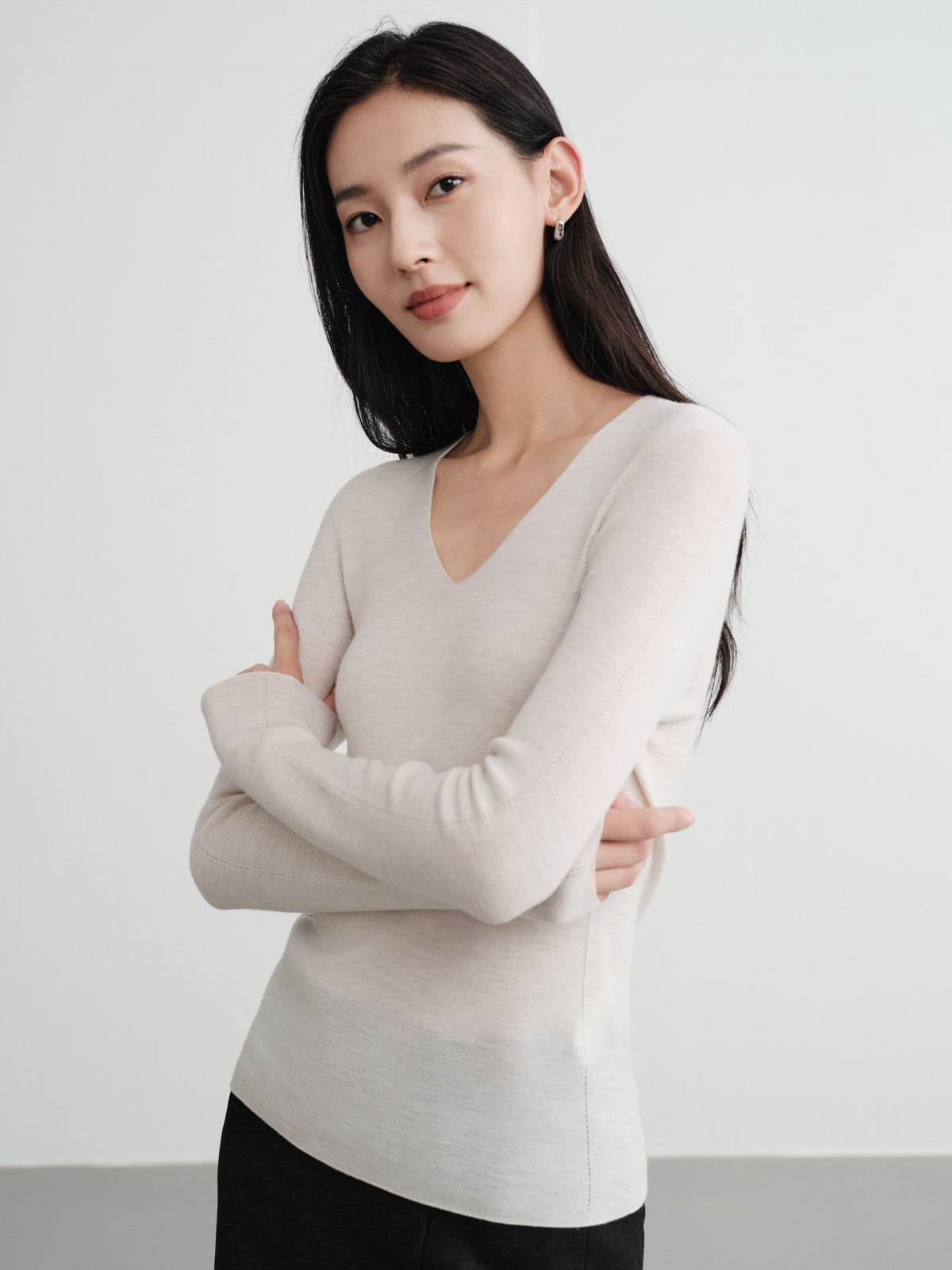 EP YAYING Machine Washable Wool Seamless Base Layer Top