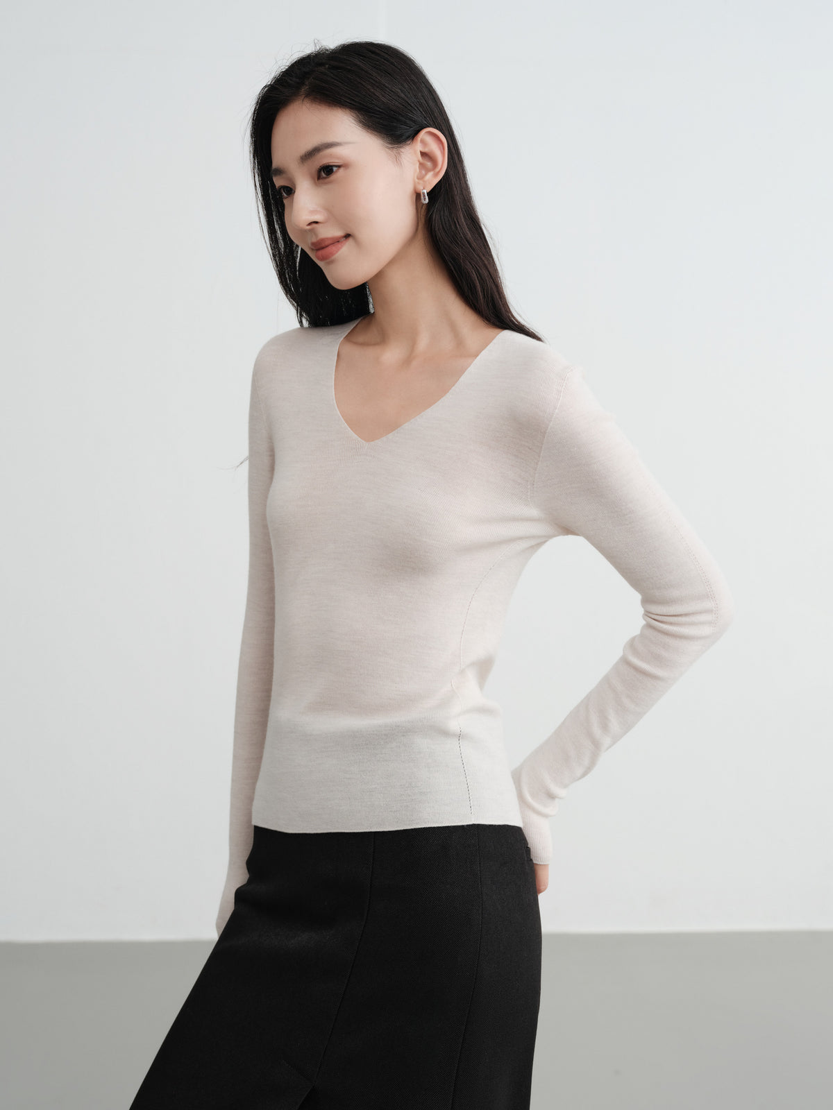 EP YAYING Machine Washable Wool Seamless Base Layer Top