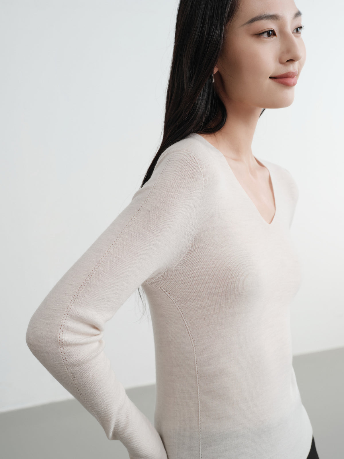 EP YAYING Machine Washable Wool Seamless Base Layer Top