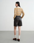 EP YAYING Fine Faux Leather Shorts