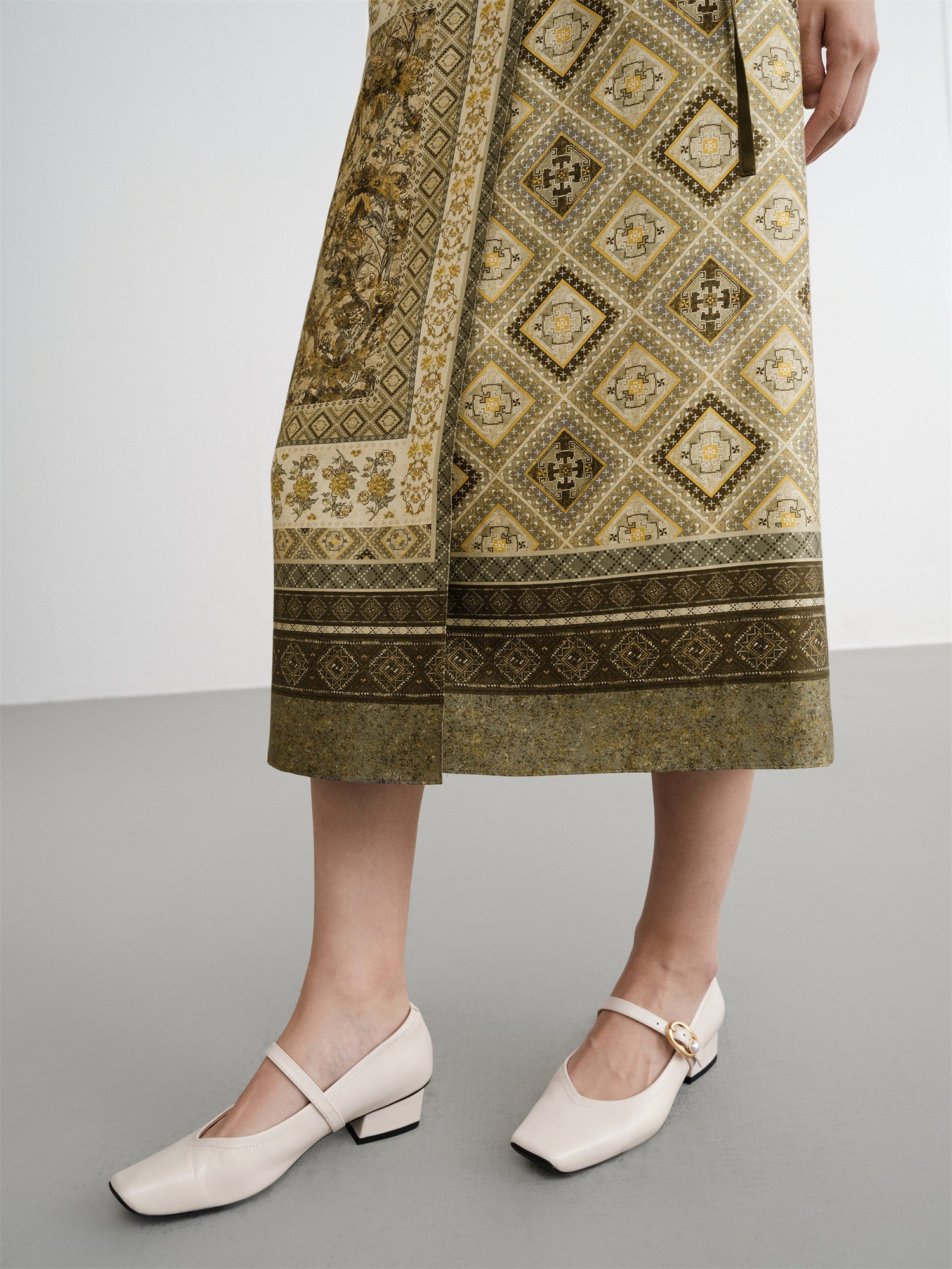 EP YAYING Mulberry Silk-Cotton Blend Skirt EGKAS3518AG