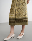 EP YAYING Mulberry Silk-Cotton Blend Skirt EGKAS3518AG