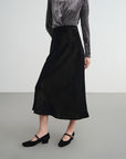 EP YAYING Blue Label Mulberry Silk Velvet Fishtail Skirt