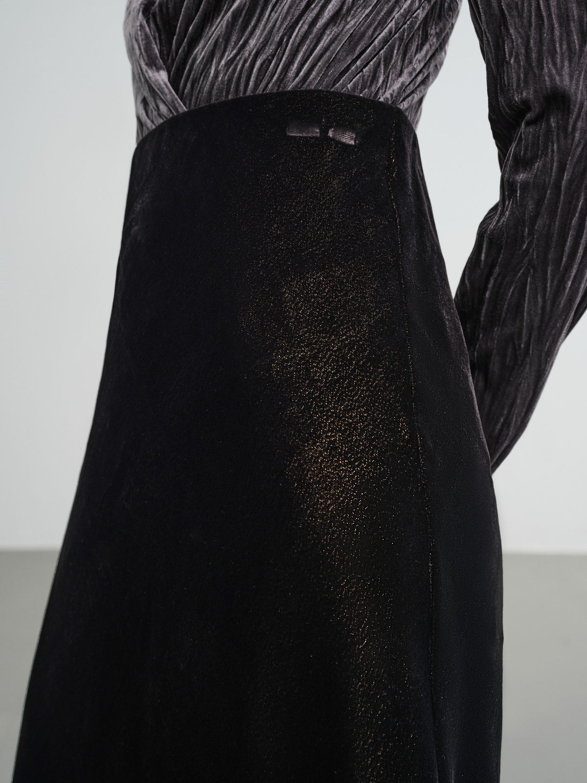 EP YAYING Blue Label Mulberry Silk Velvet Fishtail Skirt