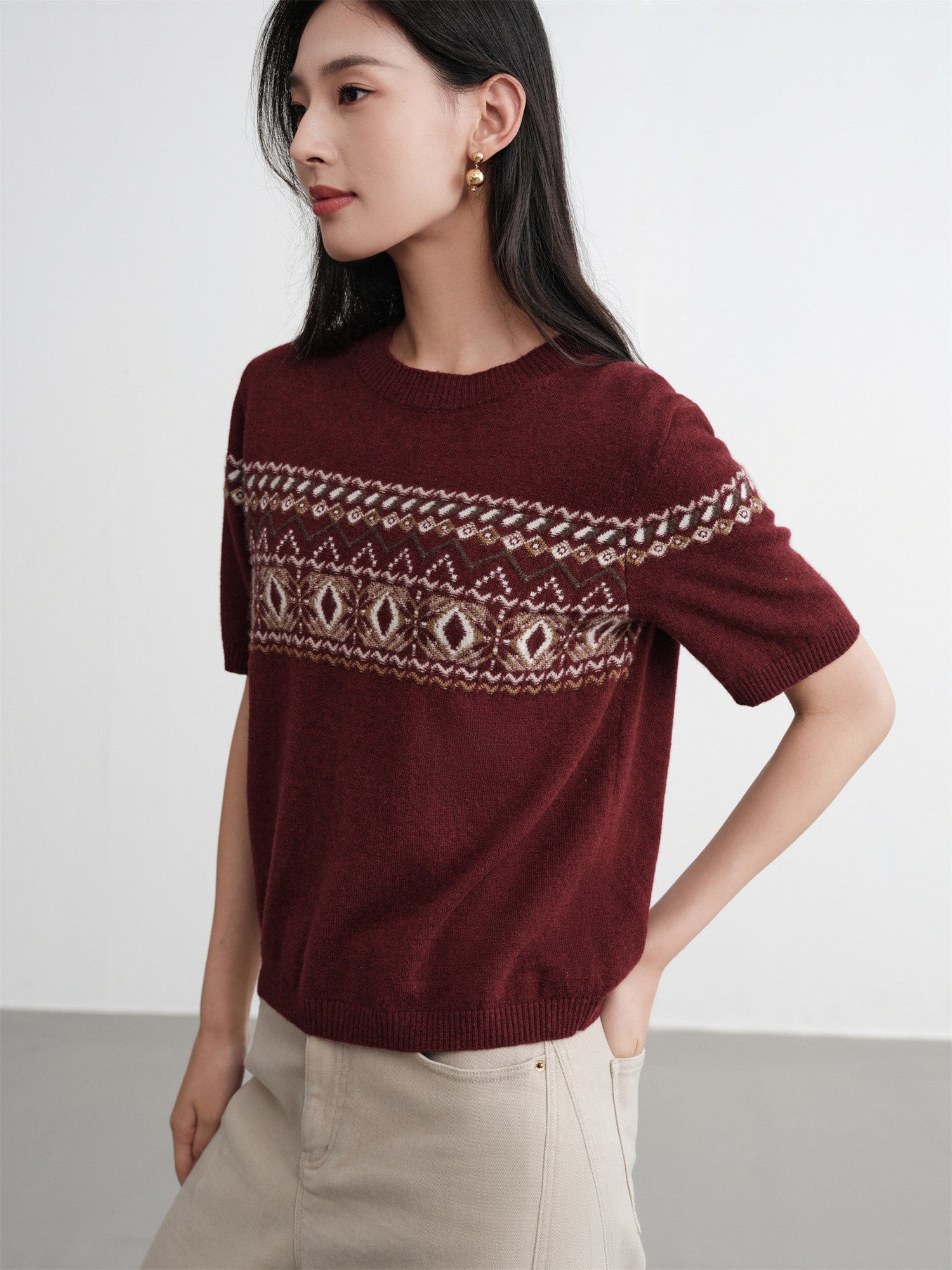 EP YAYING Yak Wool Blend T-Shirt EGKIR9527AL