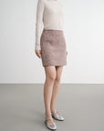 EP YAYING Tweed High-Waist Tweed-Style Skirt