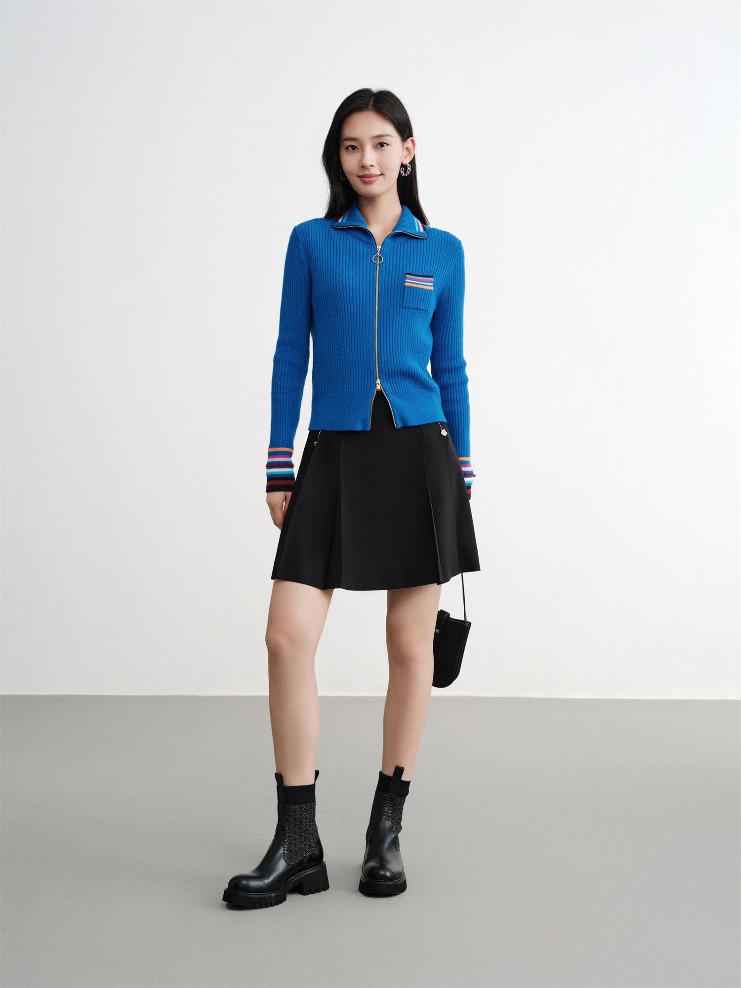 EP YAYING Wool Knit Zip-Up Sweater EGKIG9153AB