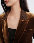 EP YAYING Silk-Blend Sophisticated Blazer Jacket
