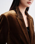 EP YAYING Silk-Blend Sophisticated Blazer Jacket