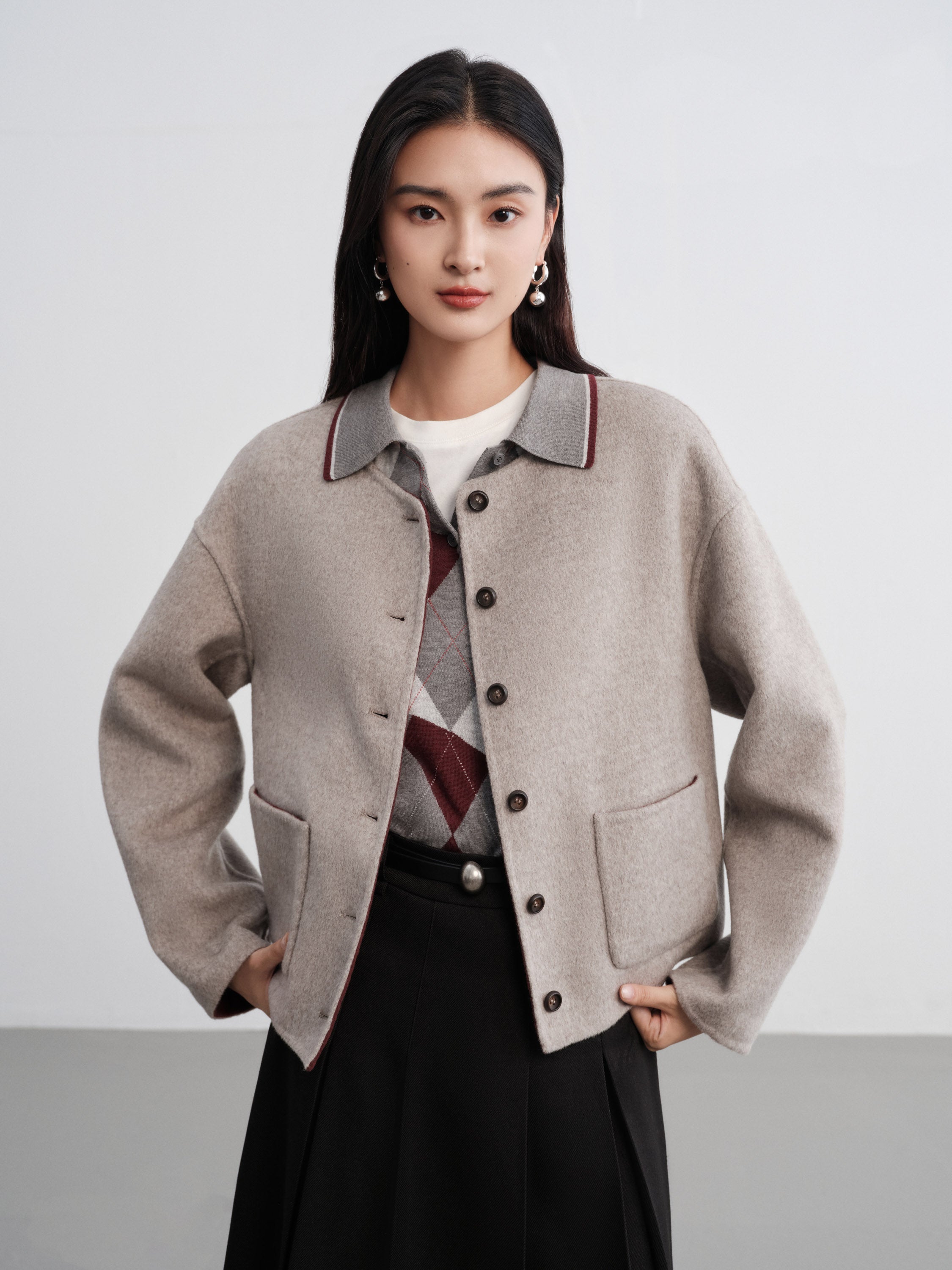 EP YAYING Reversible Double-Faced Wool Jacket