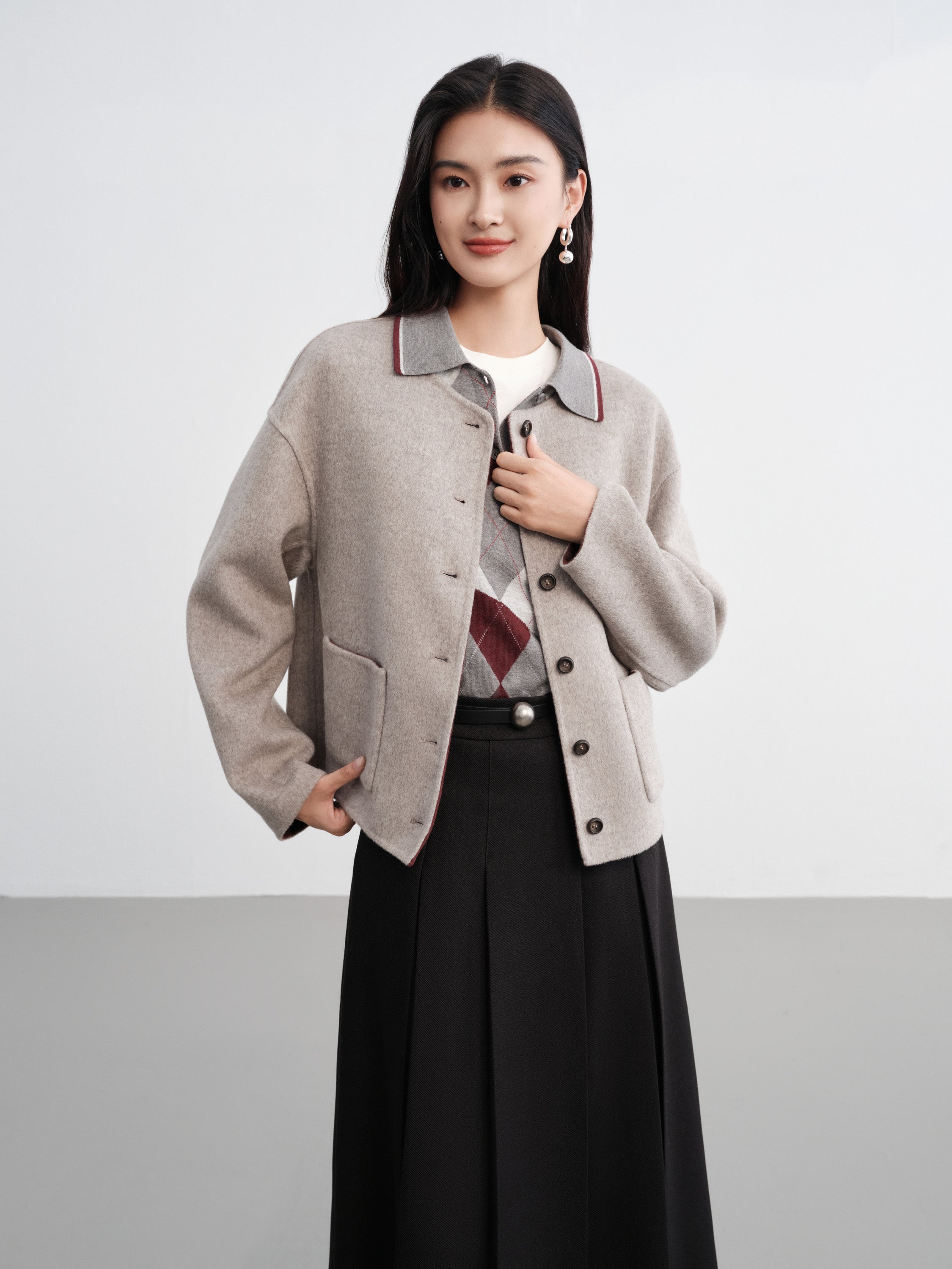 EP YAYING Reversible Double-Faced Wool Jacket