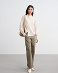 EP YAYING Asymmetric Soft Knit Top Sweater