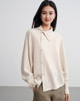 EP YAYING Asymmetric Soft Knit Top Sweater
