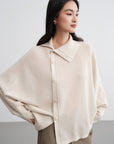 EP YAYING Asymmetric Soft Knit Top Sweater