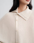 EP YAYING Asymmetric Soft Knit Top Sweater