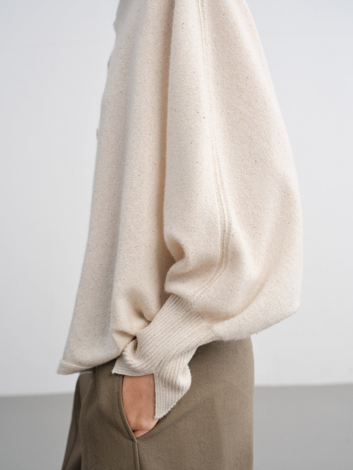 EP YAYING Asymmetric Soft Knit Top Sweater