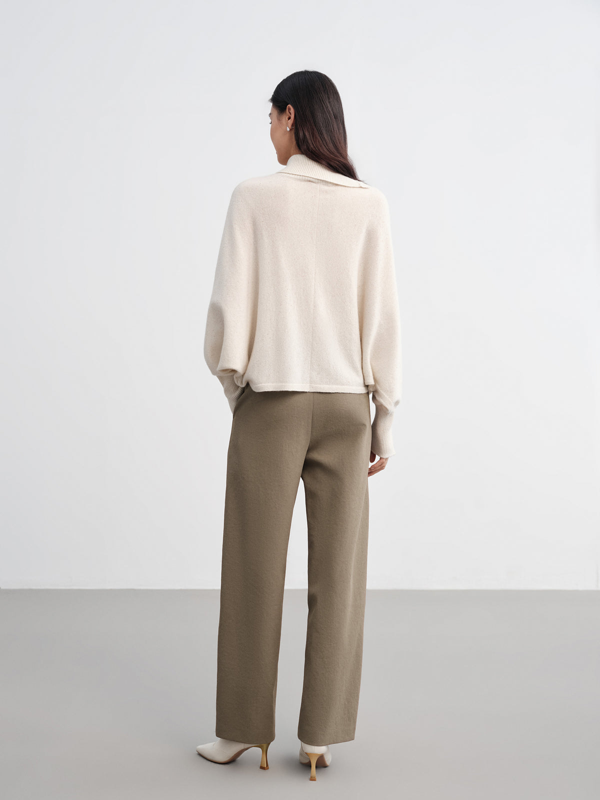 EP YAYING Asymmetric Soft Knit Top Sweater