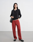 EP YAYING Layered Collar Two-Piece Wool Top