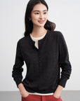 EP YAYING Layered Collar Two-Piece Wool Top